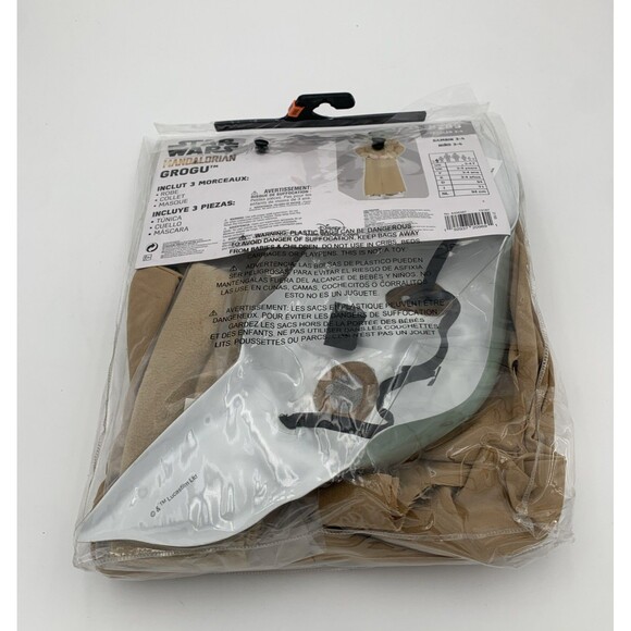 Grogu The Mandalorian Star Wars Toddler 3-4 3T 4T Cosplay Costume Robe Mask New - Picture 3 of 5